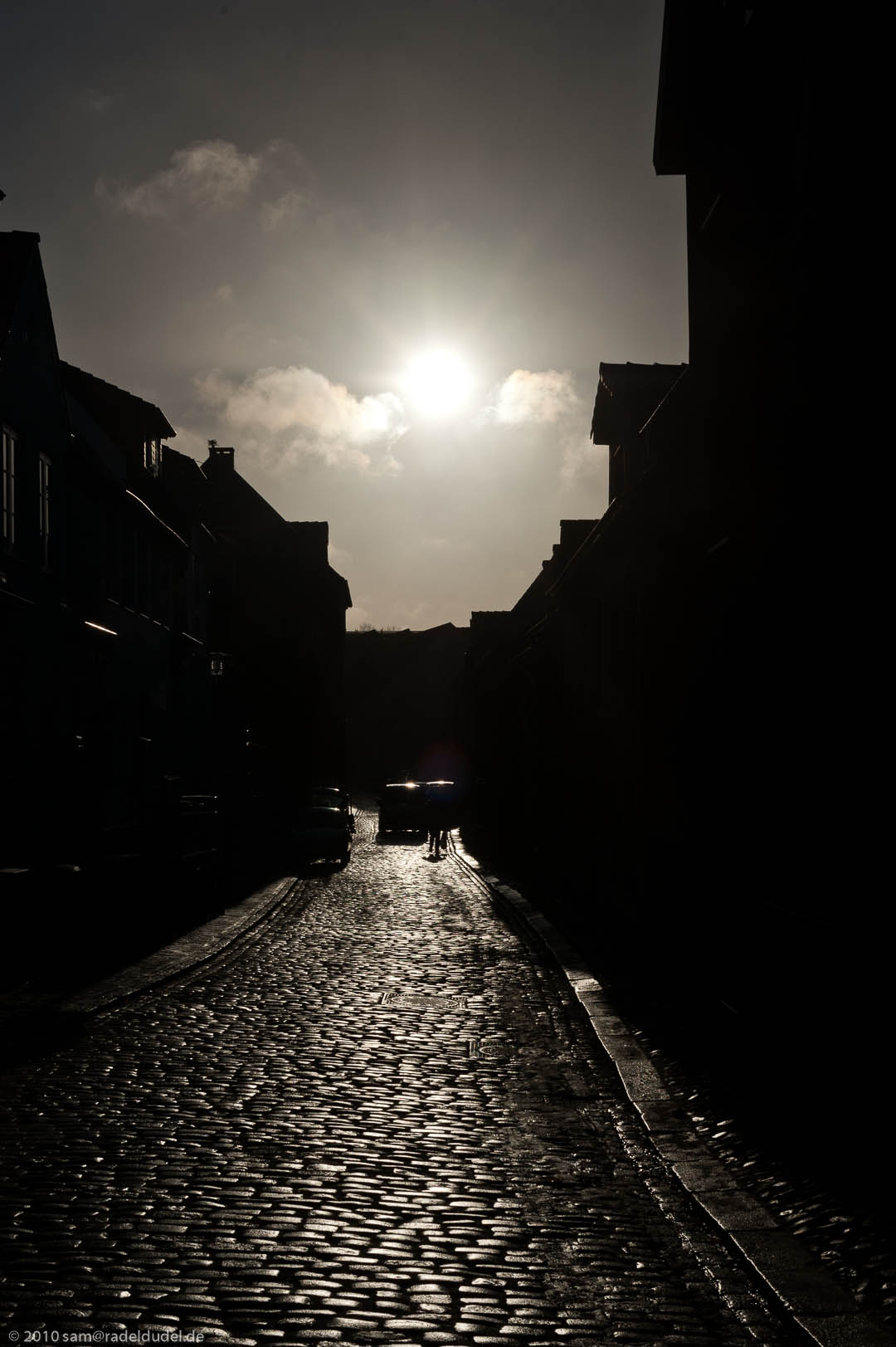 Johannisstraße im Gegenlicht