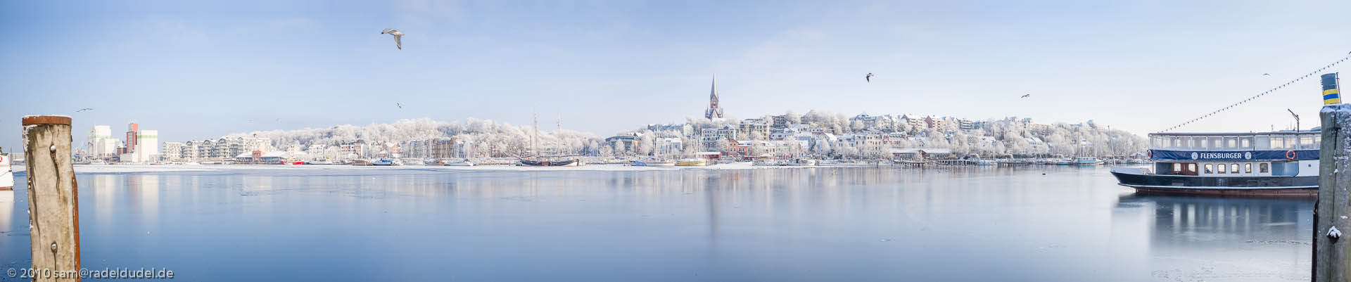 Flensburgs Ostufer im Schnee